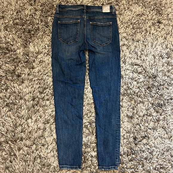 Women Zara Zw High Rise 80S Skinny Jeans Mid-Blue - Picture 2 of 4